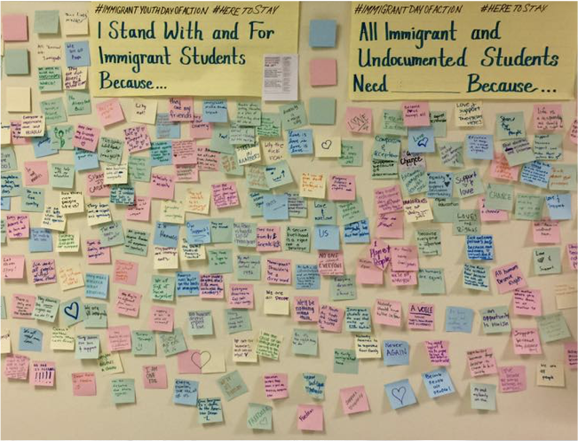 Sticky notes supports immigrant students